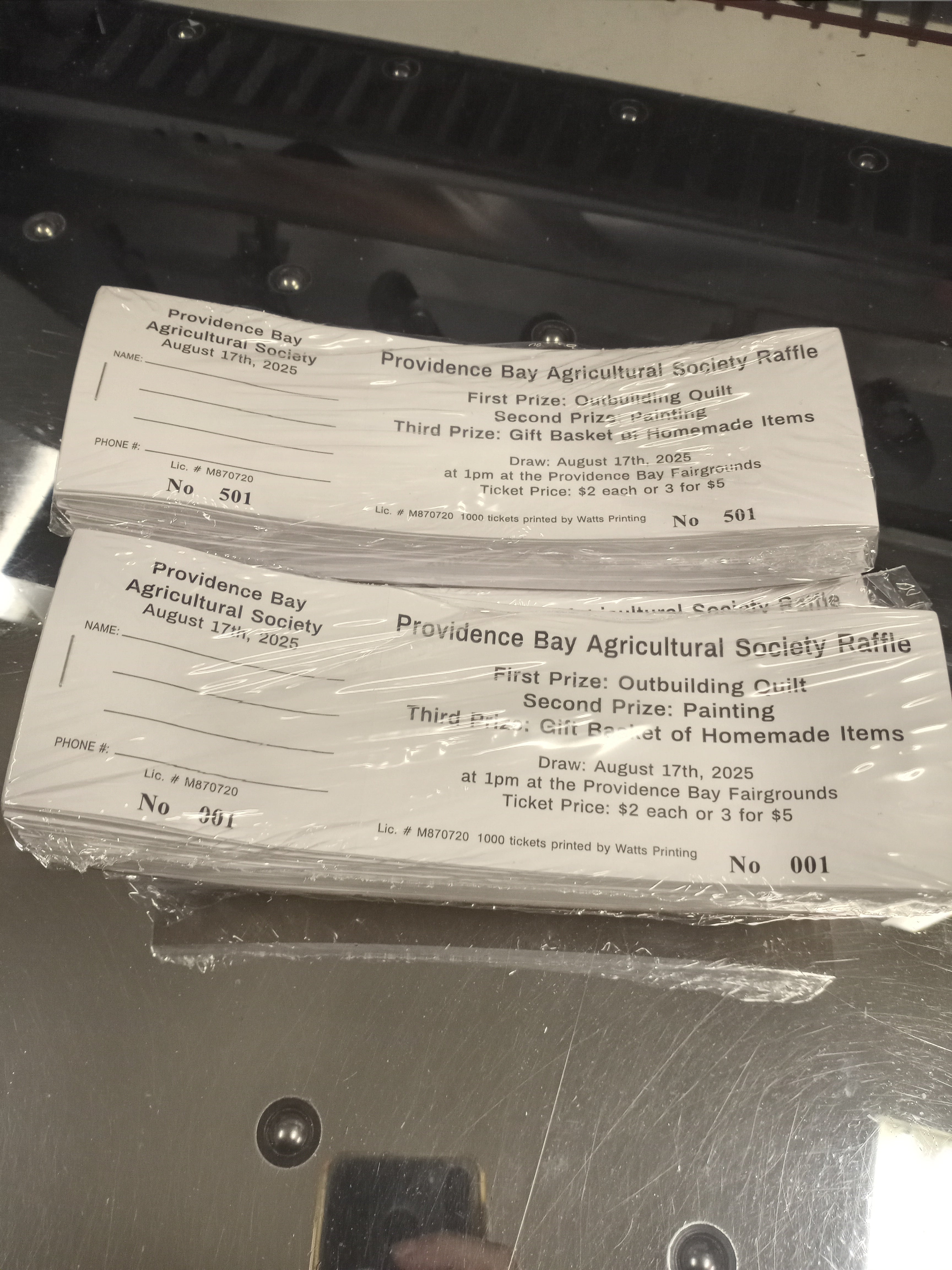 raffle tickets / 50/50 tickets 1000