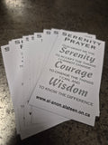Serenity Prayer cards Al Anon Version