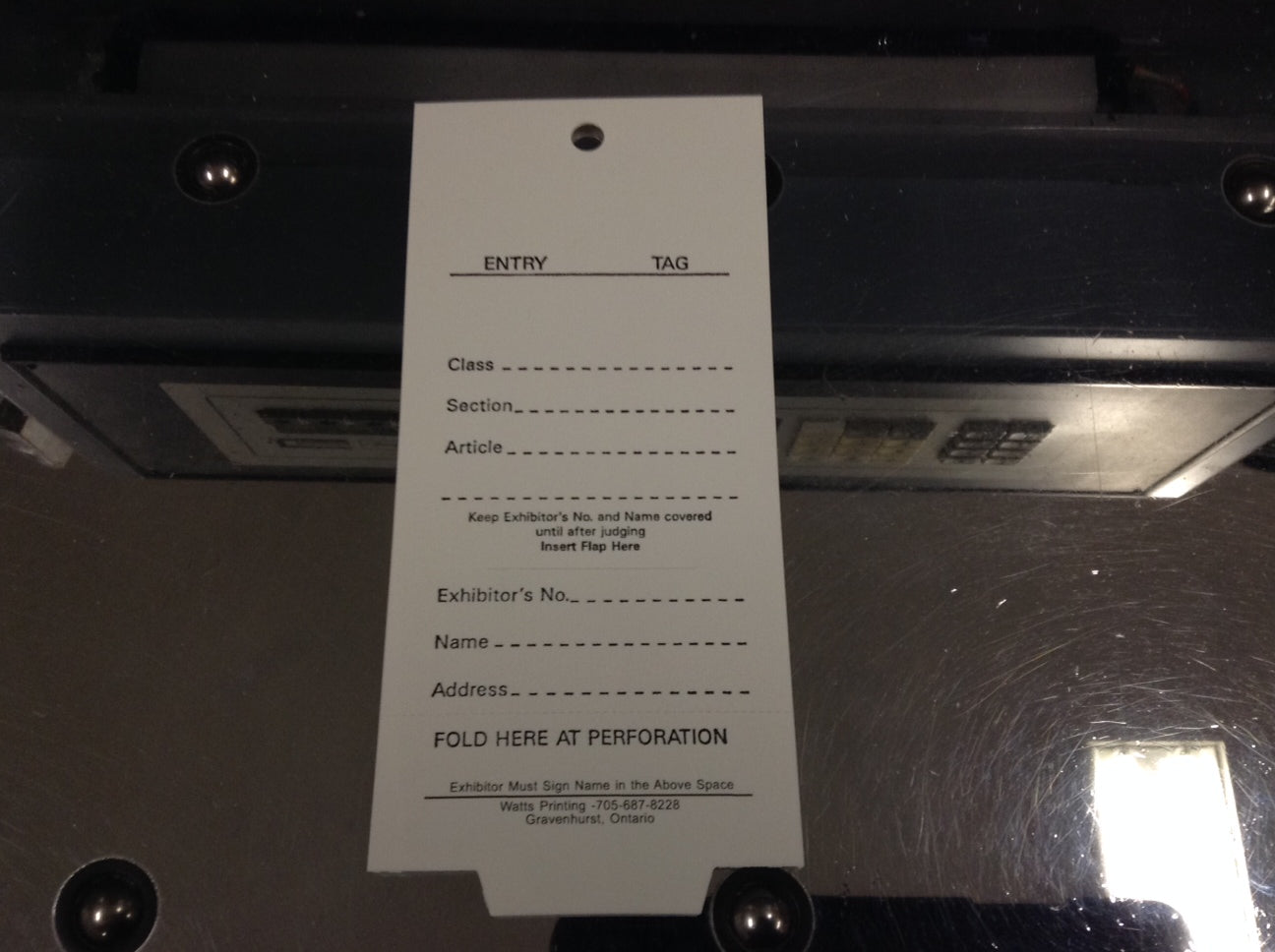 Exhibitor Tags / Entry Tags